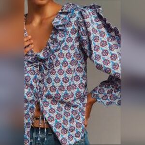 NWT Maeve | Anthropologie Scallop V-neck Blouse